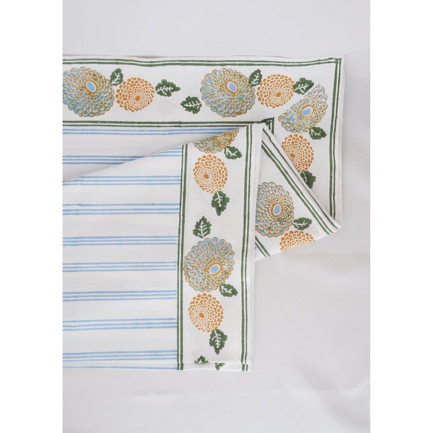 Mended - Table Throw - Marigold - Uniform Blue, Sage & Mustard