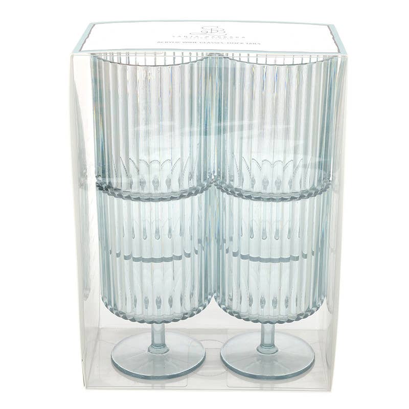 Stackable Acrylic Wine Goblet - Dock Tails - Set of 4: Glass: 5.75" H x 2.75" Dia, 15 oz