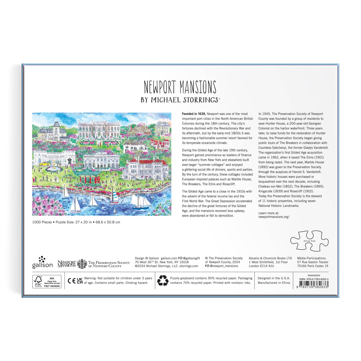 Chronicle Books - Michael Storrings Newport Mansions 1000 Piece Puzzle