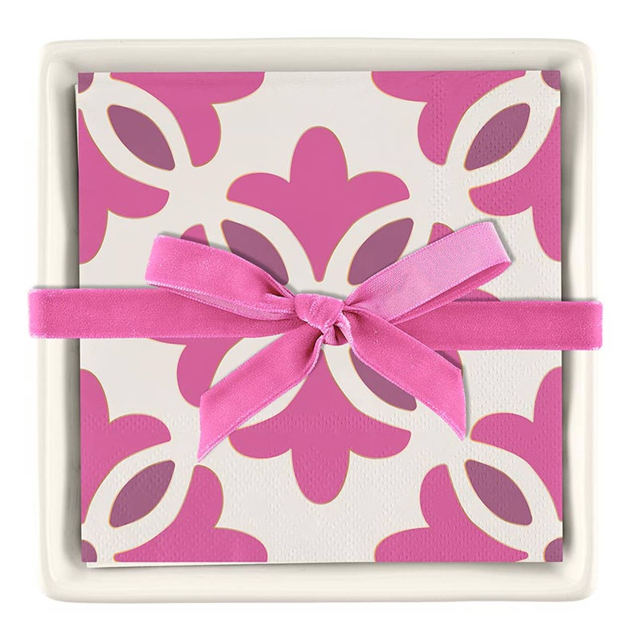 Santa Barbara Design Studio by Creative Brands - Ceramic Napkin Tray + Napkins - Moroccan Tiles: Material