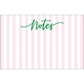 Cabana Stripe "Notes" Slab Notepad | Pink