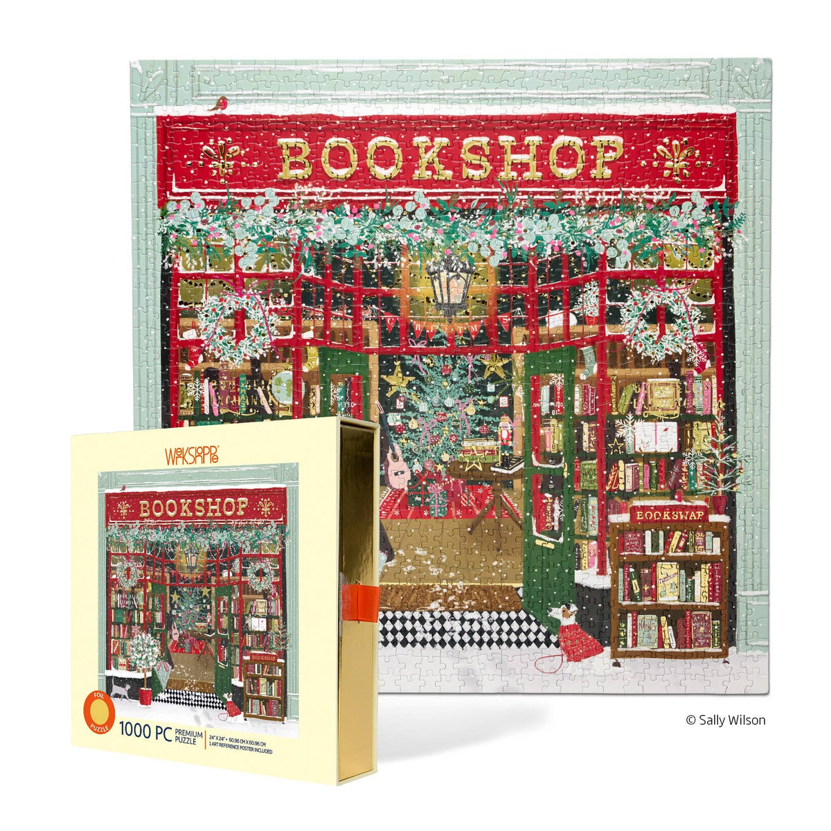 Festive Bookshop Gold Foil Puzzle