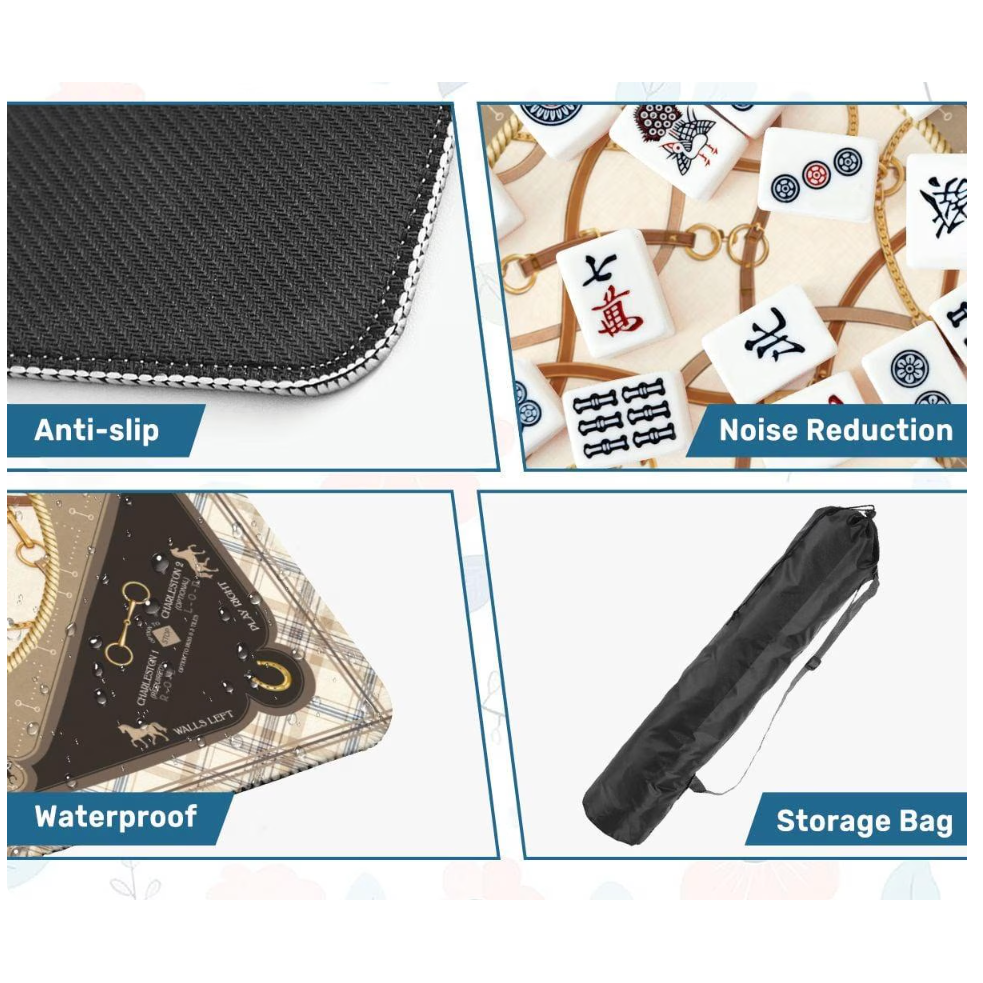 Anders Ruff Design Co. - Saddles & Silk Mahjong Mat | The Equestrian Collection: 33" x 33"