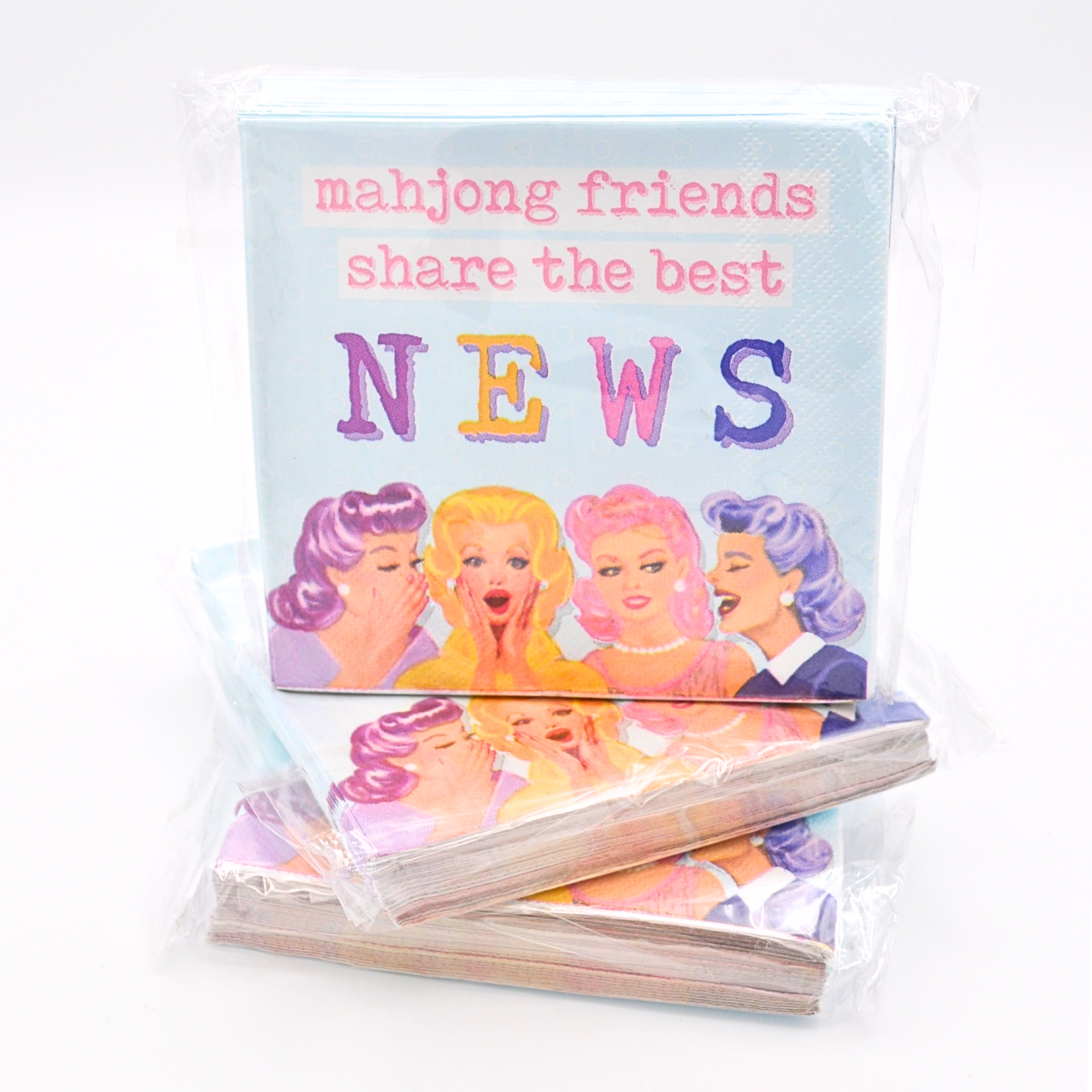 Middle & Main Mahjong - "Mahjong Friends Share the Best NEWS" Cocktail Napkins