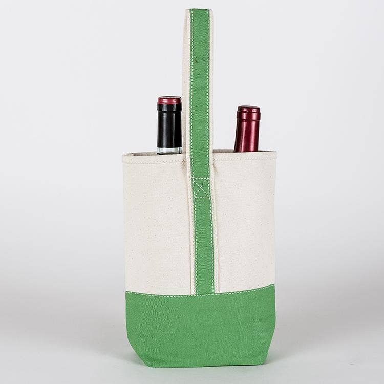 ShoreBags - 2- Bottle Canvas Wine Gift Host Bag: Natural