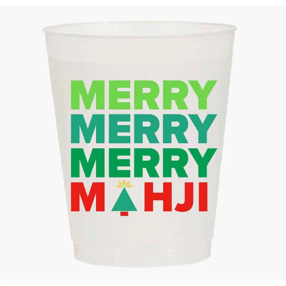 Mahji Mamas - "MERRY MERRY MERRY MAHJI" MAHJONG FROST FLEX CUPS