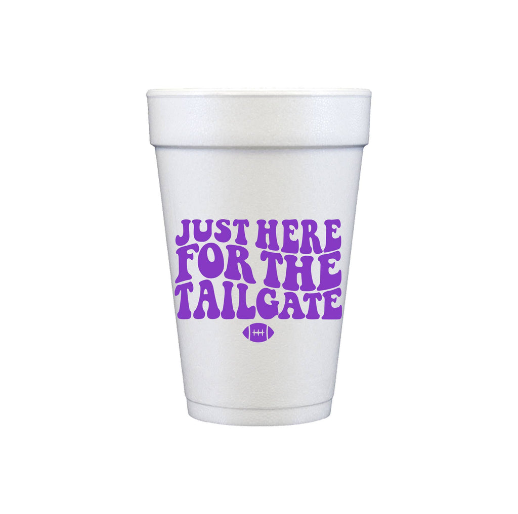 Tailgate Foam Cup 10 Ct {Just Here For Tailgate-Purple