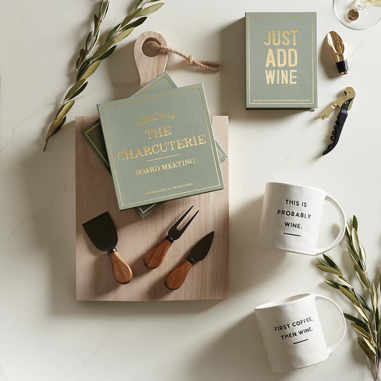 Santa Barbara Design Studio by Creative Brands - Wine Serving Set Book Box - Just Add Wine: Hand Wash Only / Stainless Steel, Silicone