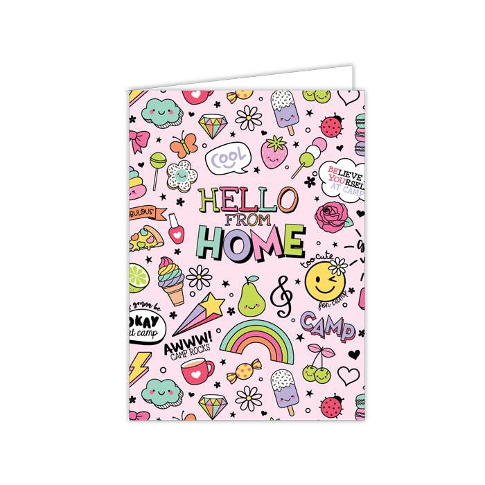 Pink Hello from Camp Icons Camp Card