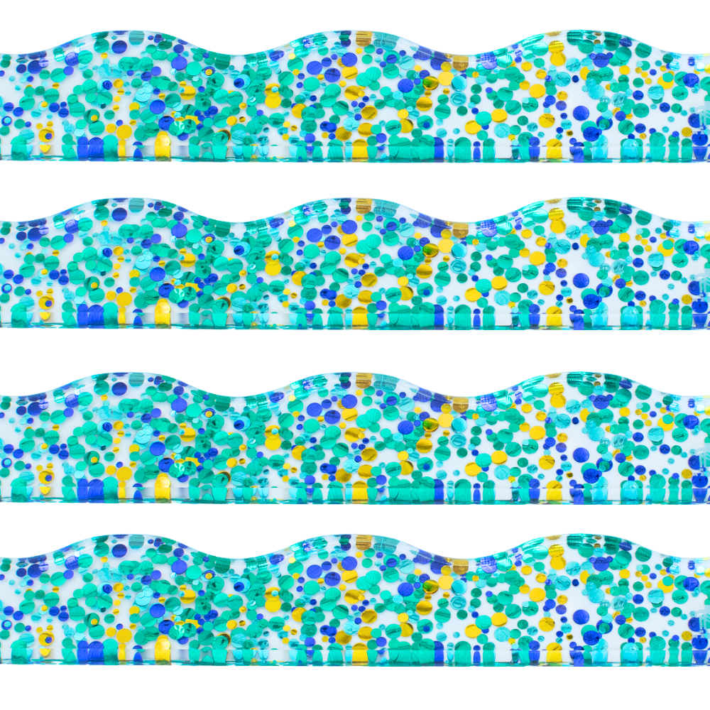 My Fair Mahjong - MAHJONG RACK PUSHERS - MAGNETIC  |  Premium Acrylic  |  Set of 4: Confetti-Wavy-Green