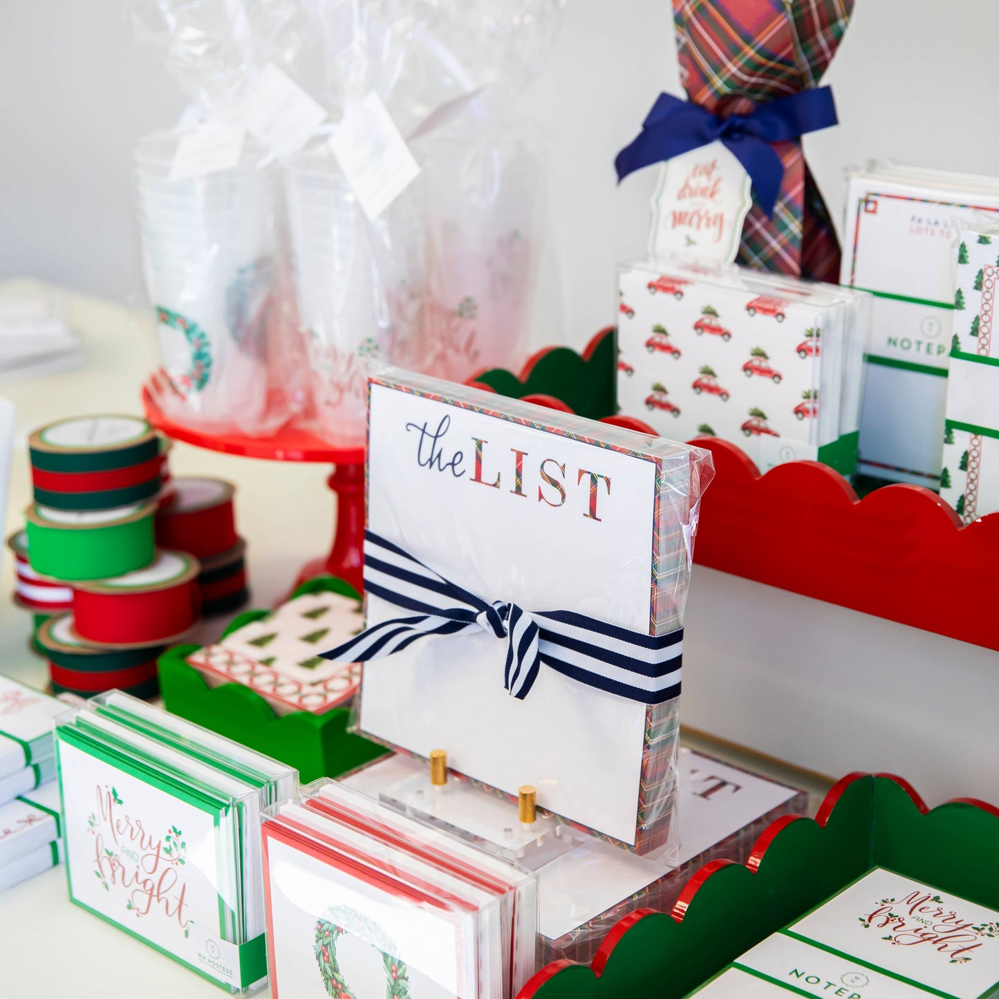 WH Hostess Social Stationery - In Stock 8.5x8.5 Tartan List Slab Notepad