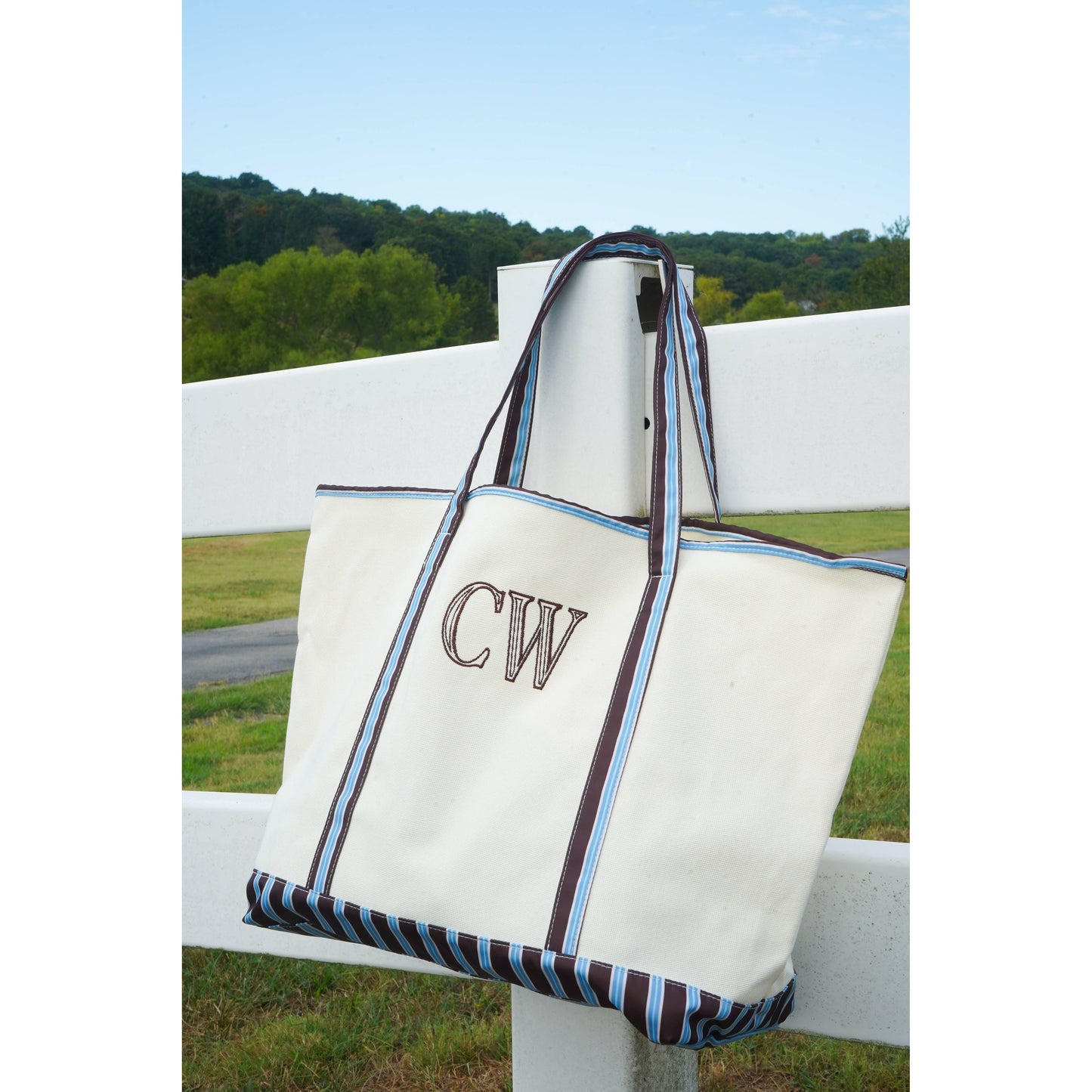 Standard Canvas Tote - Fall Collection | Customizable: Chocolate Stripes - KENZKUSTOMZ
