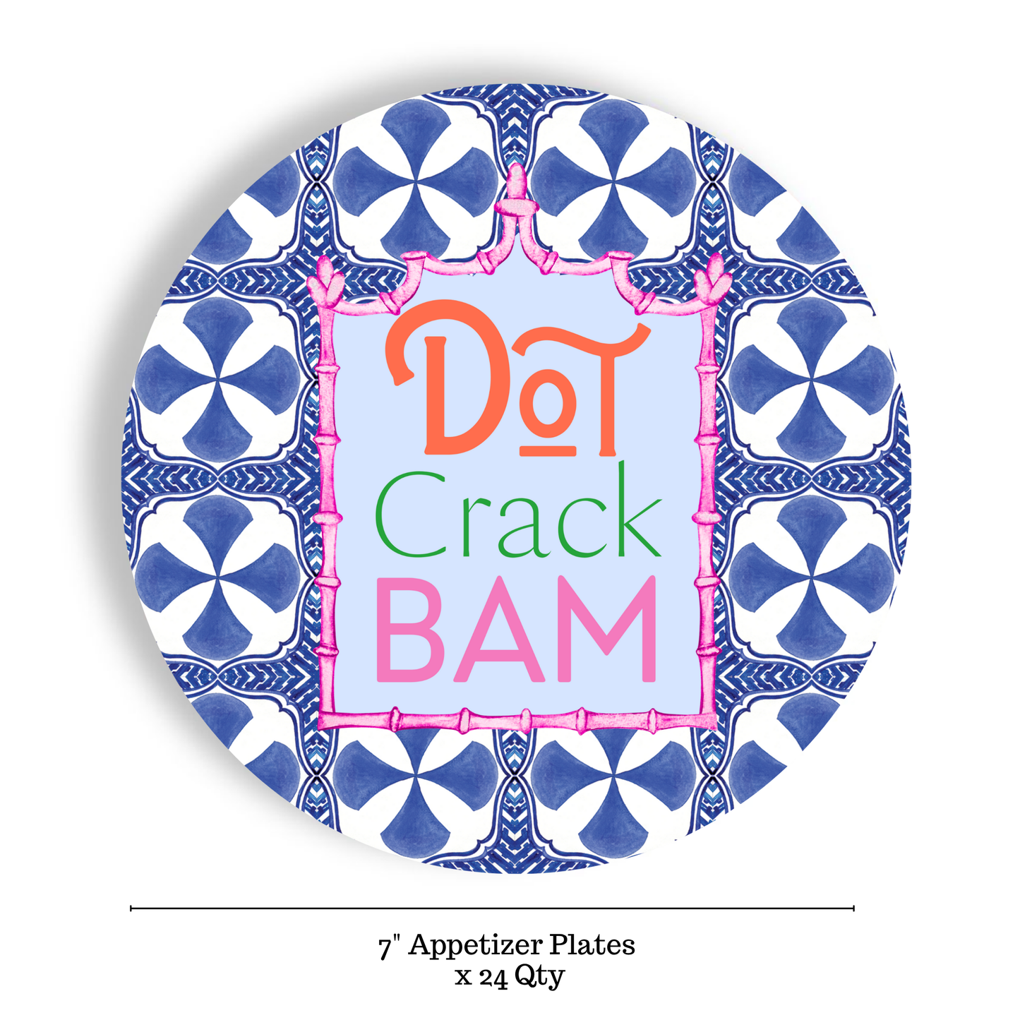 Fabuplates - Mahjong Blue Tiles 24ct 7" Paper Plates– Dessert Separates