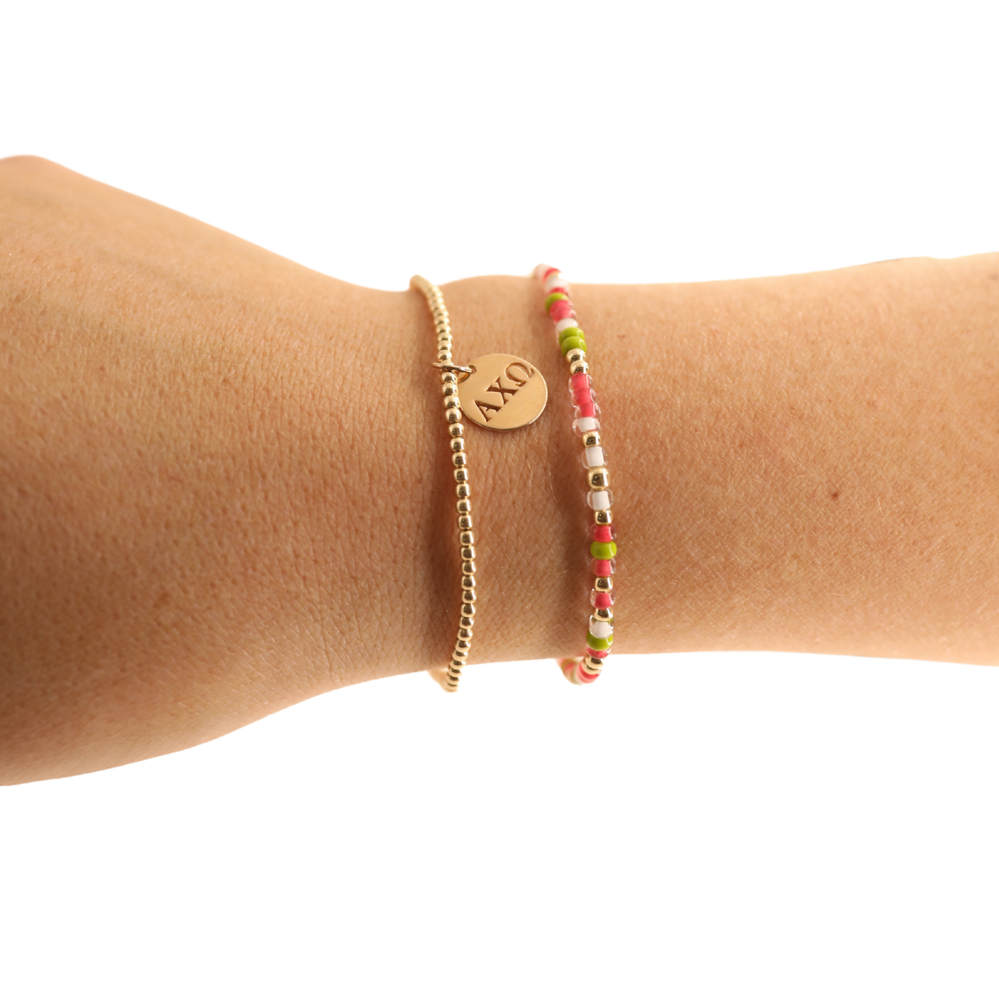 Beaded Blondes - Alpha Chi Omega Charm Bracelet: Standard 6.75 inch