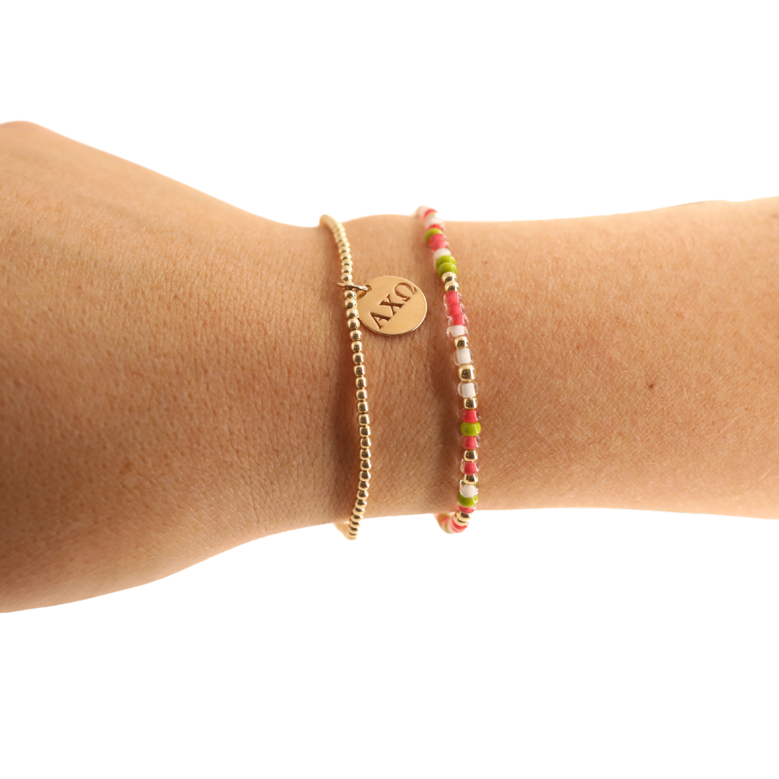 Beaded Blondes - Alpha Chi Omega Charm Bracelet: Standard 6.75 inch