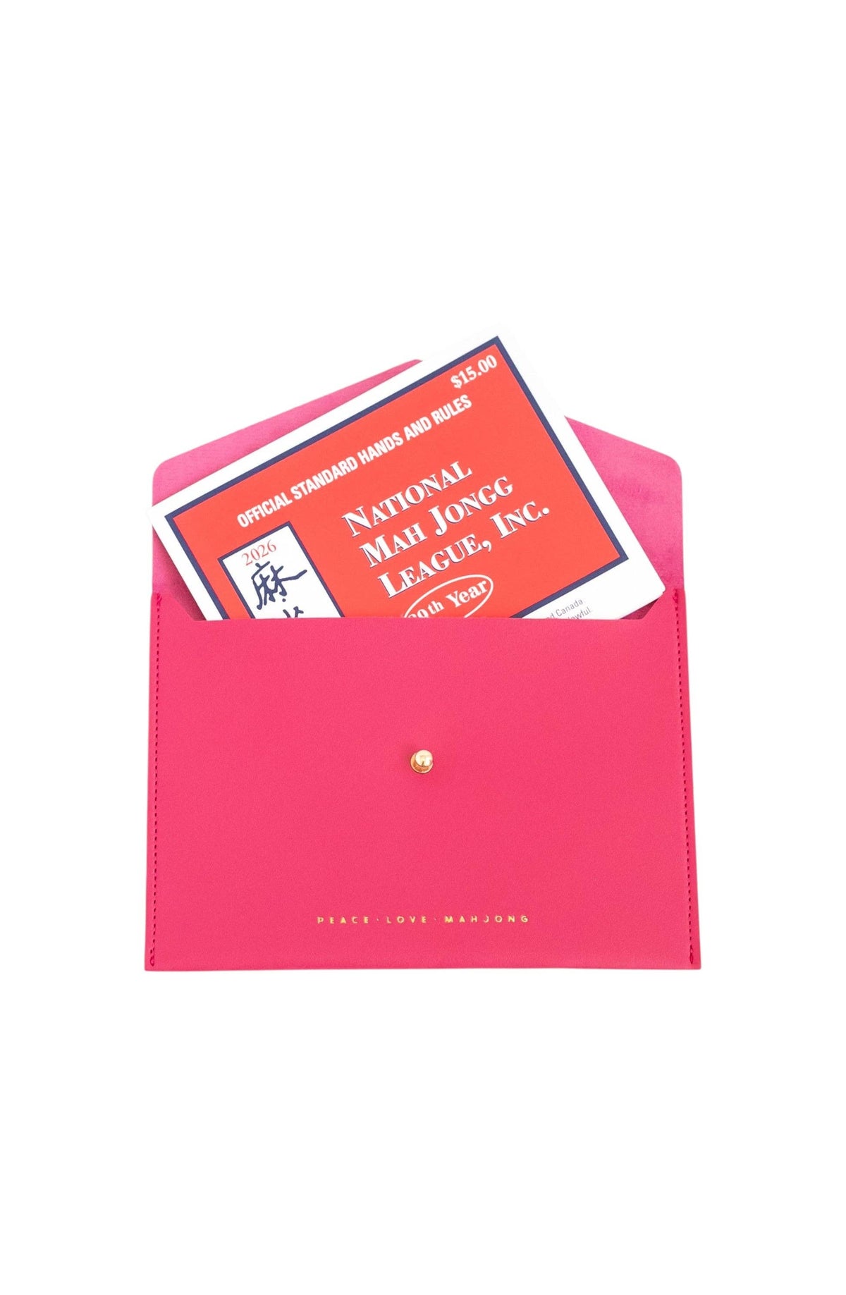 Peace Love Mahjong - Card Clutch: Hunter Green