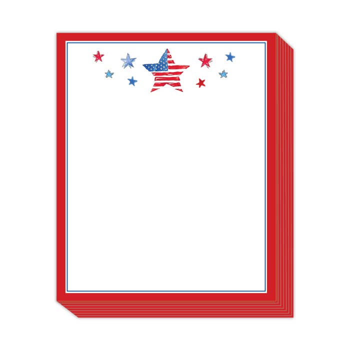 RosanneBeck Collections - Stars Red White and Blue with Red and Blue Border Tall Stack