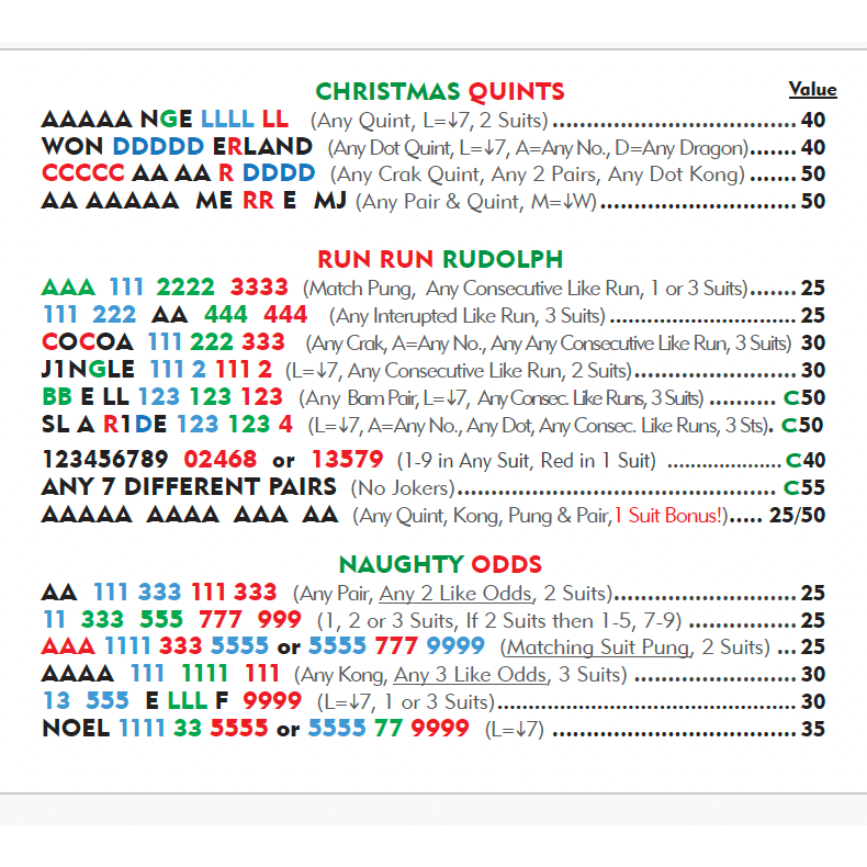 MERRY MJ Christmas Theme Mahjong Card