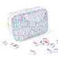 Mahjong Stripe Clear Coated Rectangular Cosmetic Case