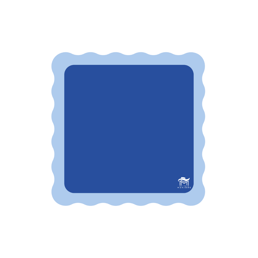 My Fair Mahjong - MINI MAHJONG MAT  | Cobalt Center-Blue Scallop