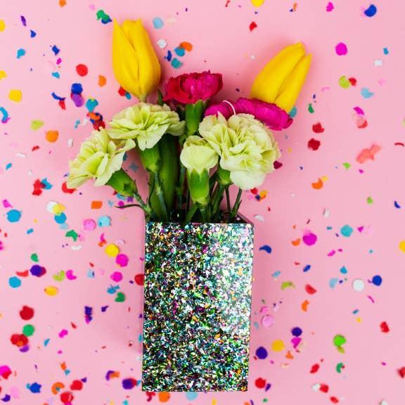 Acrylic Pen + Pencil Cup - Colorful Confetti