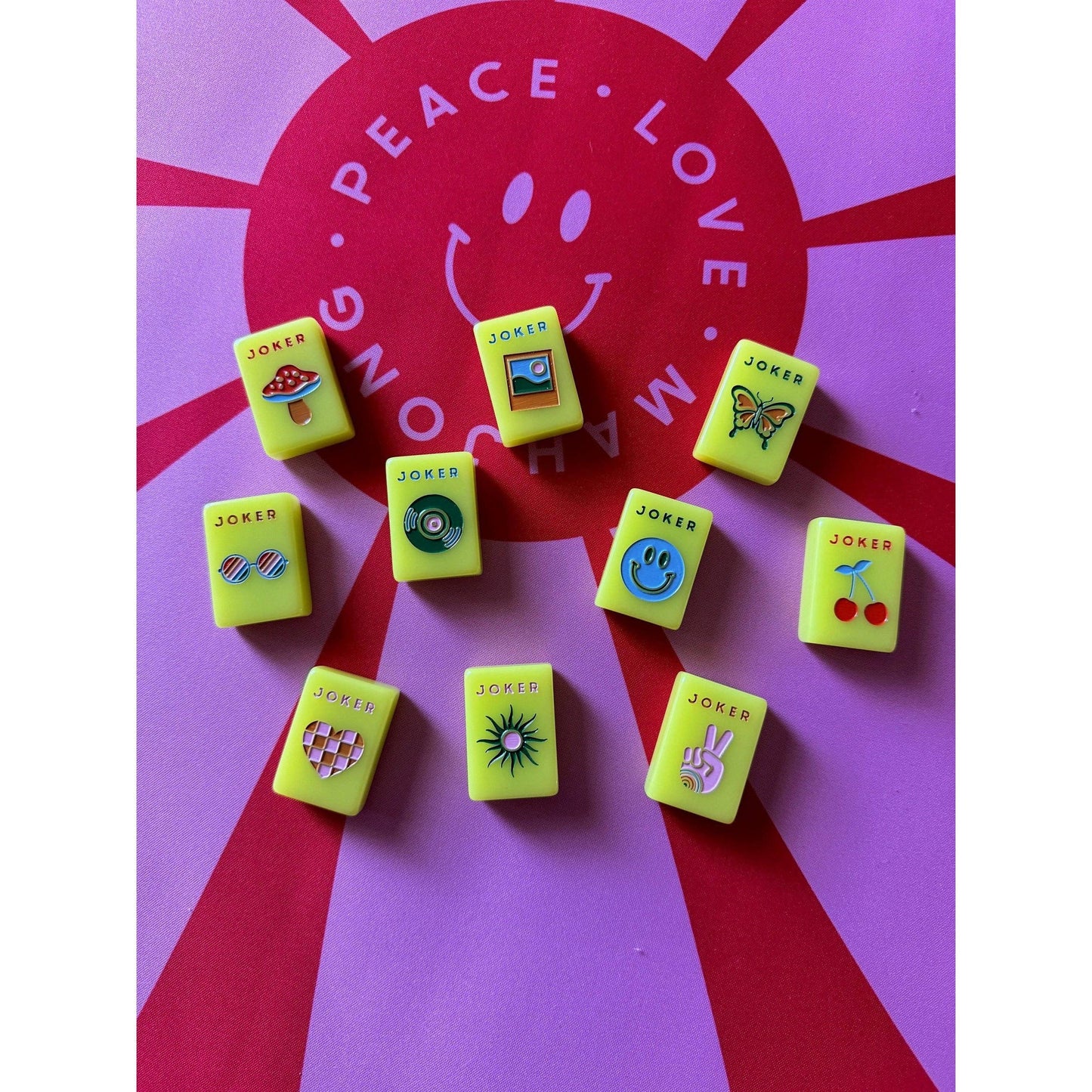 Peace Love Mahjong - Mod Tiles - Chartreuse: Chartreuse