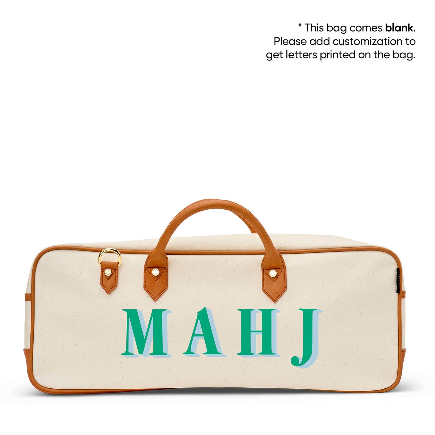 Boulevard - "Margo" Natural Mahjong Tote (Personalizable): Kiwi