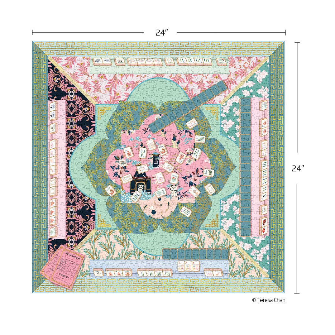 WerkShoppe - Let's Play Mahjong 1000 Piece Puzzle, Mother's Day Gift