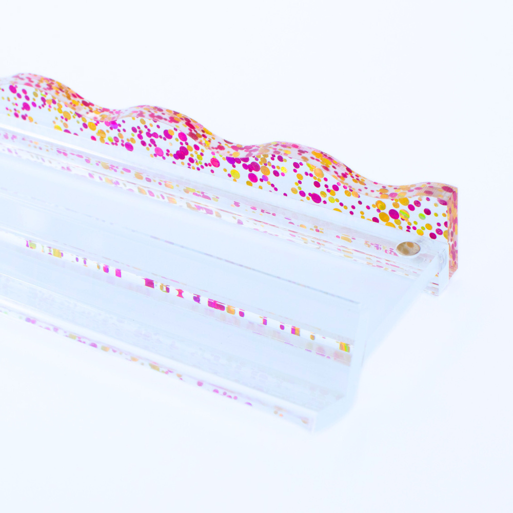 My Fair Mahjong - MAHJONG RACK PUSHERS - MAGNETIC  |  Premium Acrylic  |  Set of 4: Confetti-Wavy-Purple