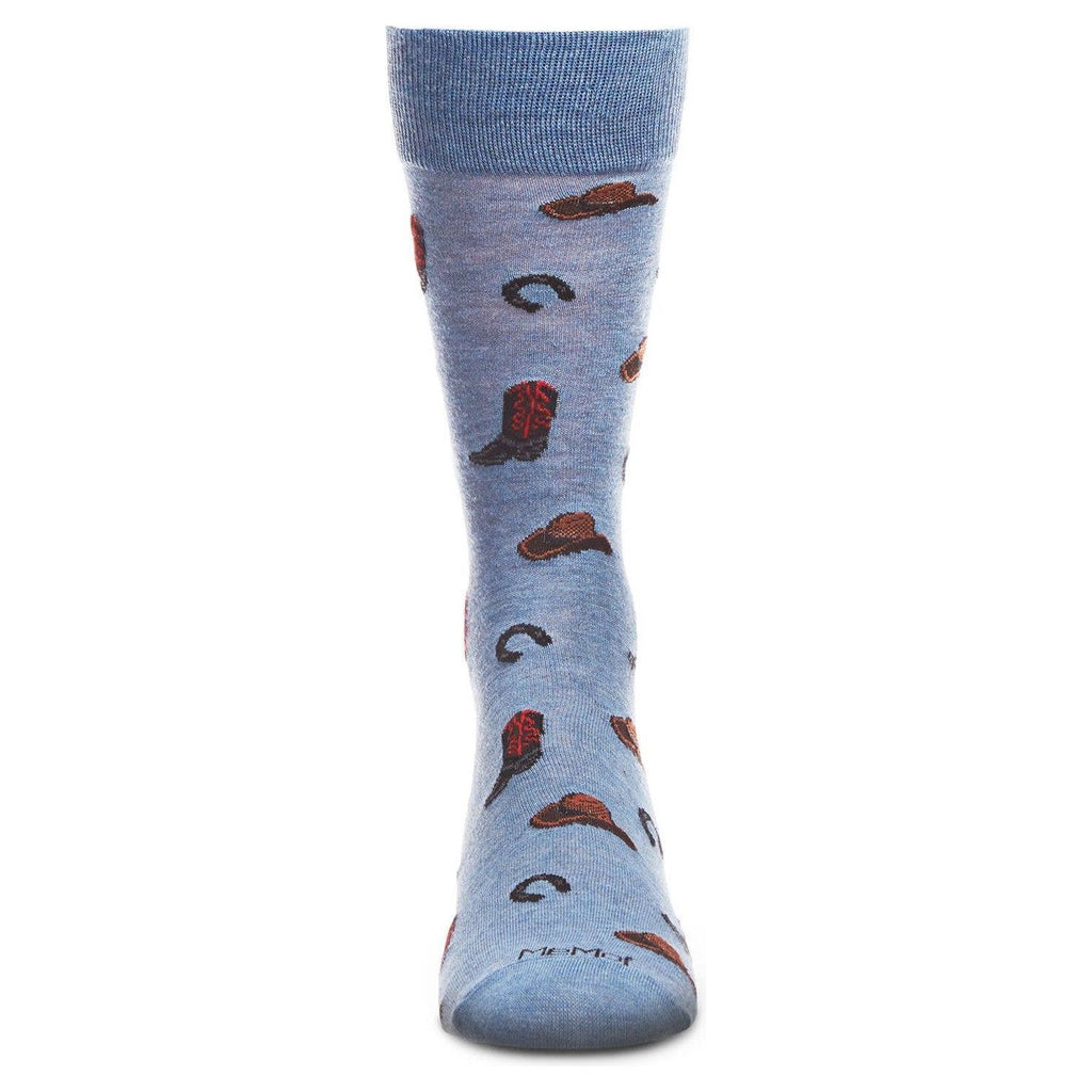 Cowboy Bamboo Blend Men's Crew Socks: Denim Heather / 10 13