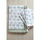 Mended - Table Throw - Lotus, Sage & Uniform Blue with Sage Vine Border