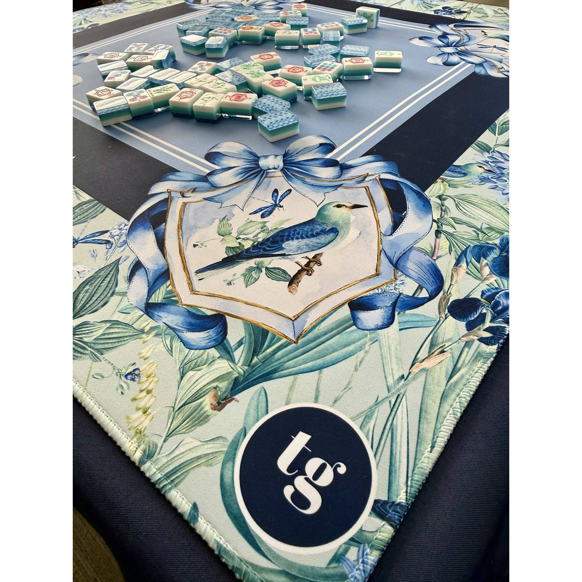 TAYLOR GRAY - Mahjong Mat Blue Bam Bird