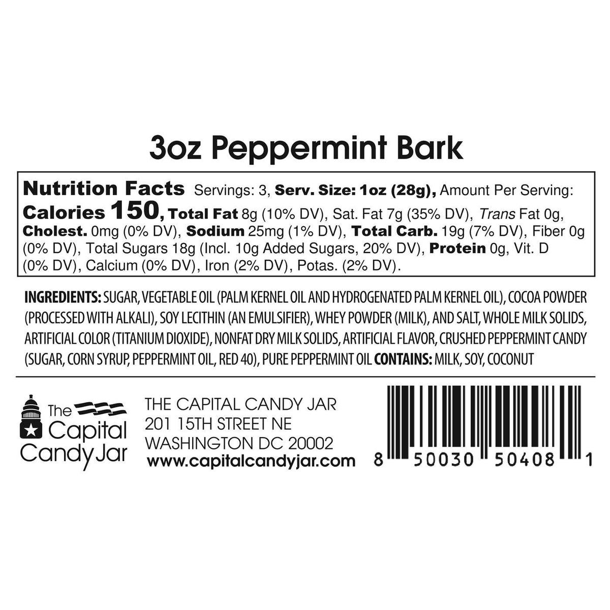Capital Candy Jar - Peppermint Bark Gift Box (3oz) – Well Gifted
