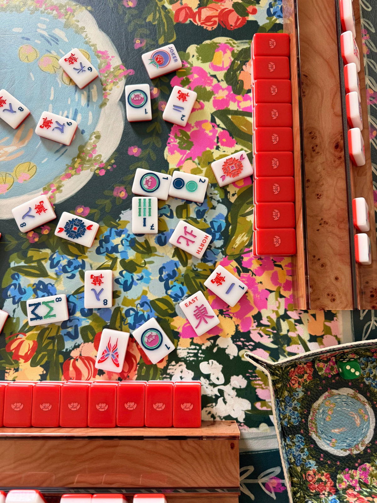 Britt Mills Design - Eden Leatherette Mahjong Mat: 33.5" Square