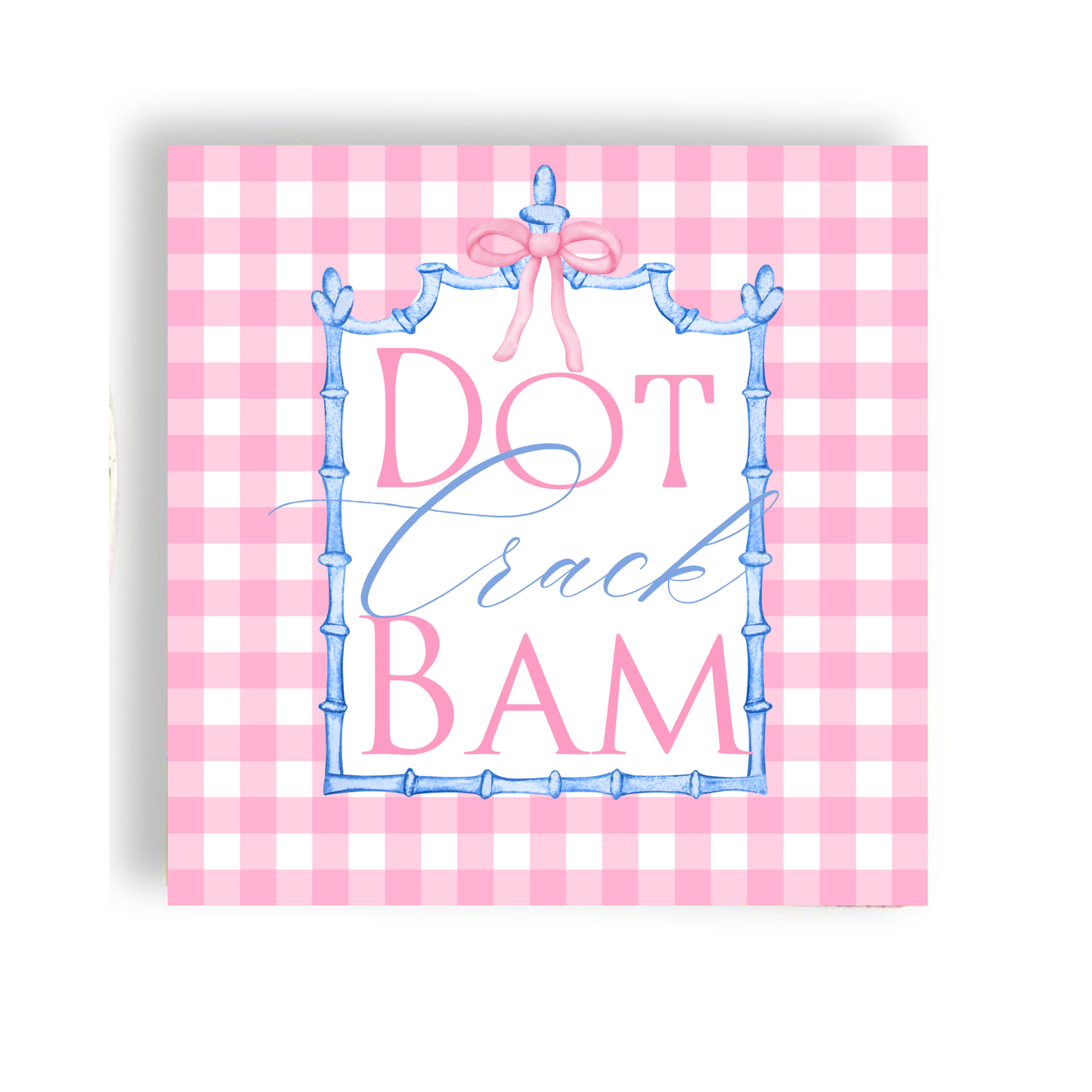 Mahjong Pink Plaid 24ct Cocktail Napkin Separates - Fabuplates