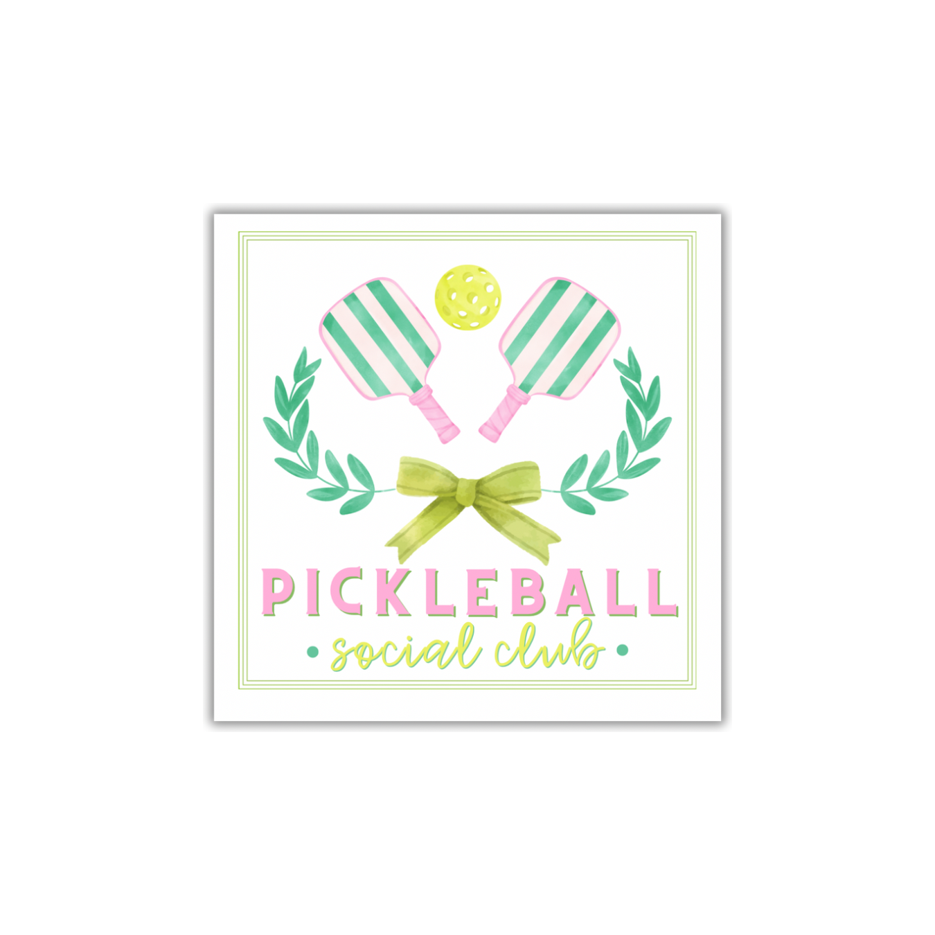 Pickleball Social Club Paper Cocktail Napkins