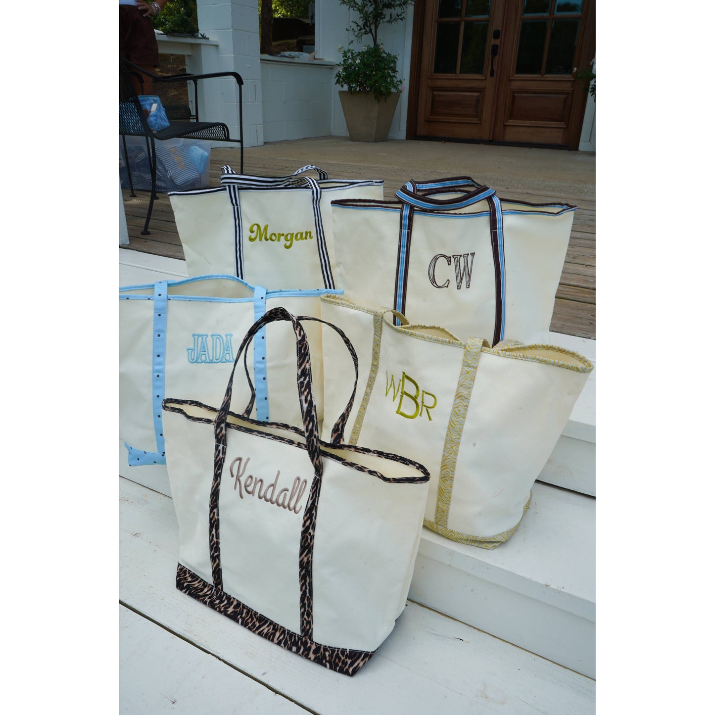 Standard Canvas Tote - Fall Collection | Customizable: Chocolate Stripes - KENZKUSTOMZ