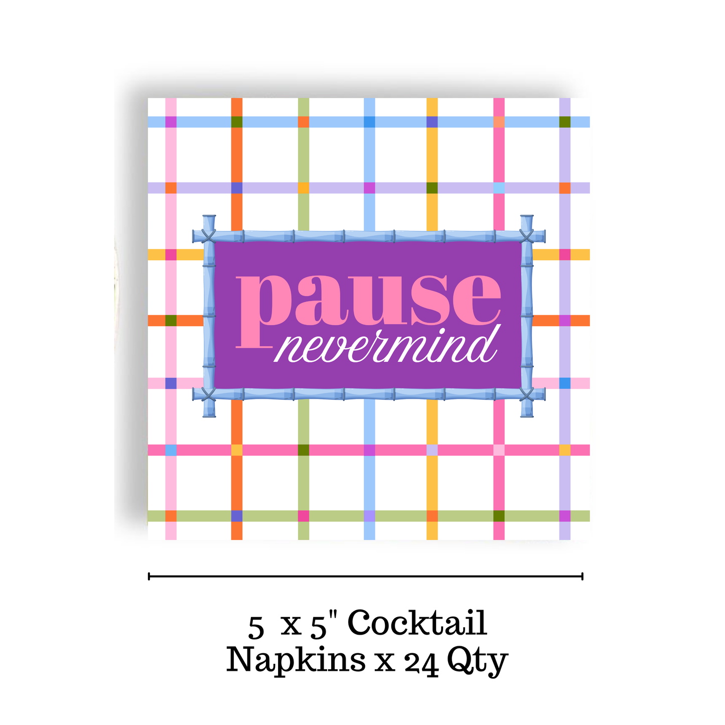 Mahjong "Pause Nevermind" 24ct Cocktail Napkins - Fabuplates