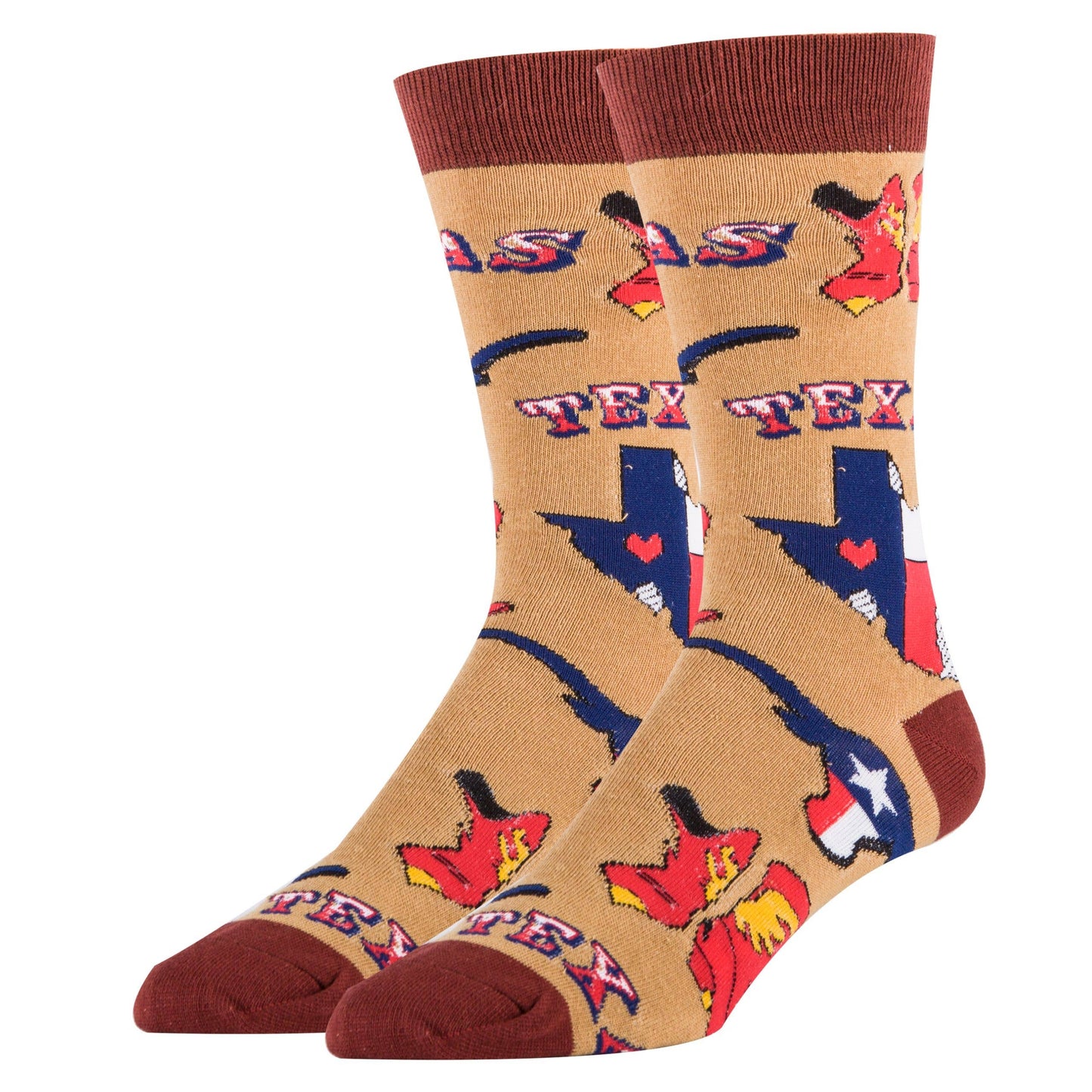 Texas Love | Men's Cotton Crew Funny Socks