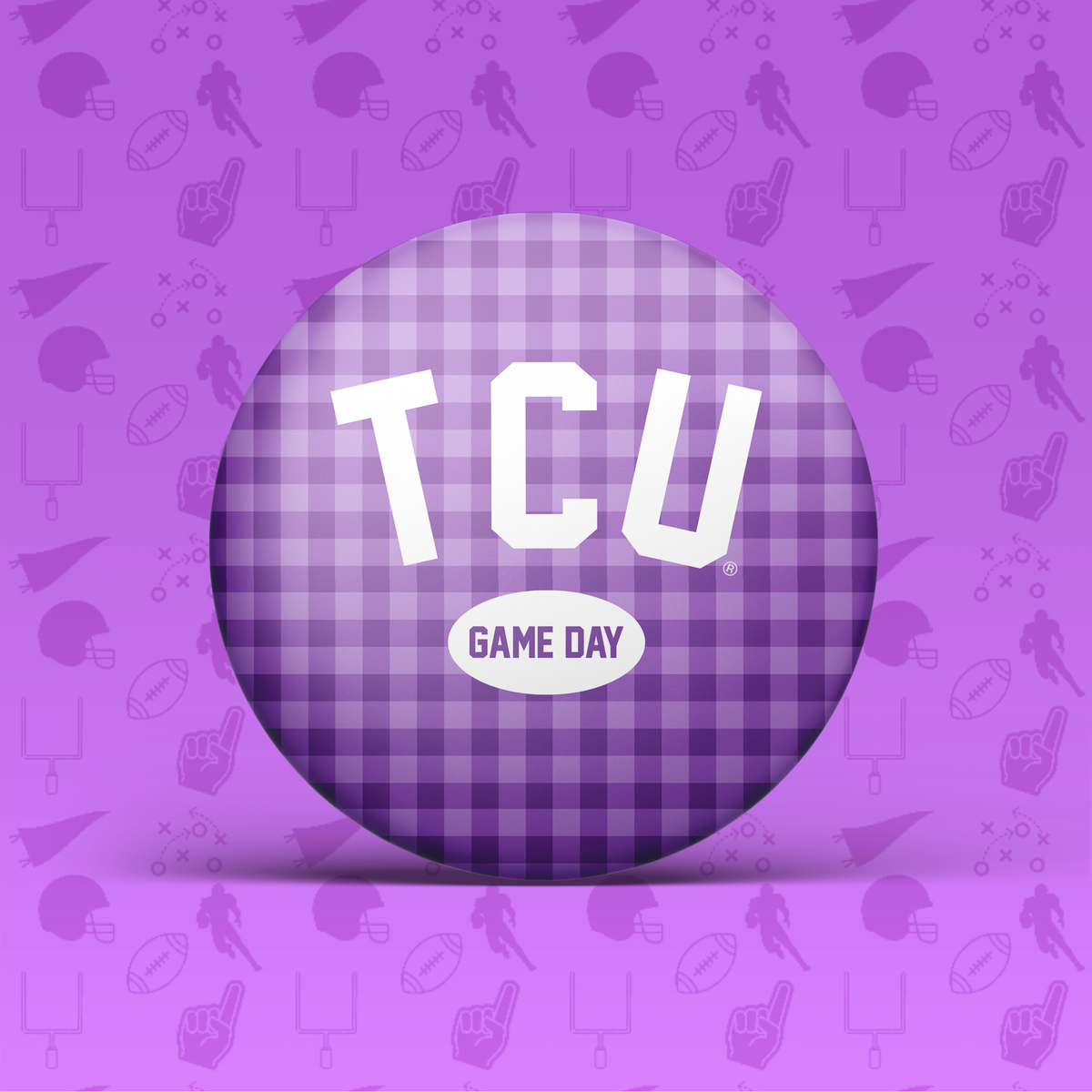 | Gameday Pins: TCU GAME DAY GINHAM