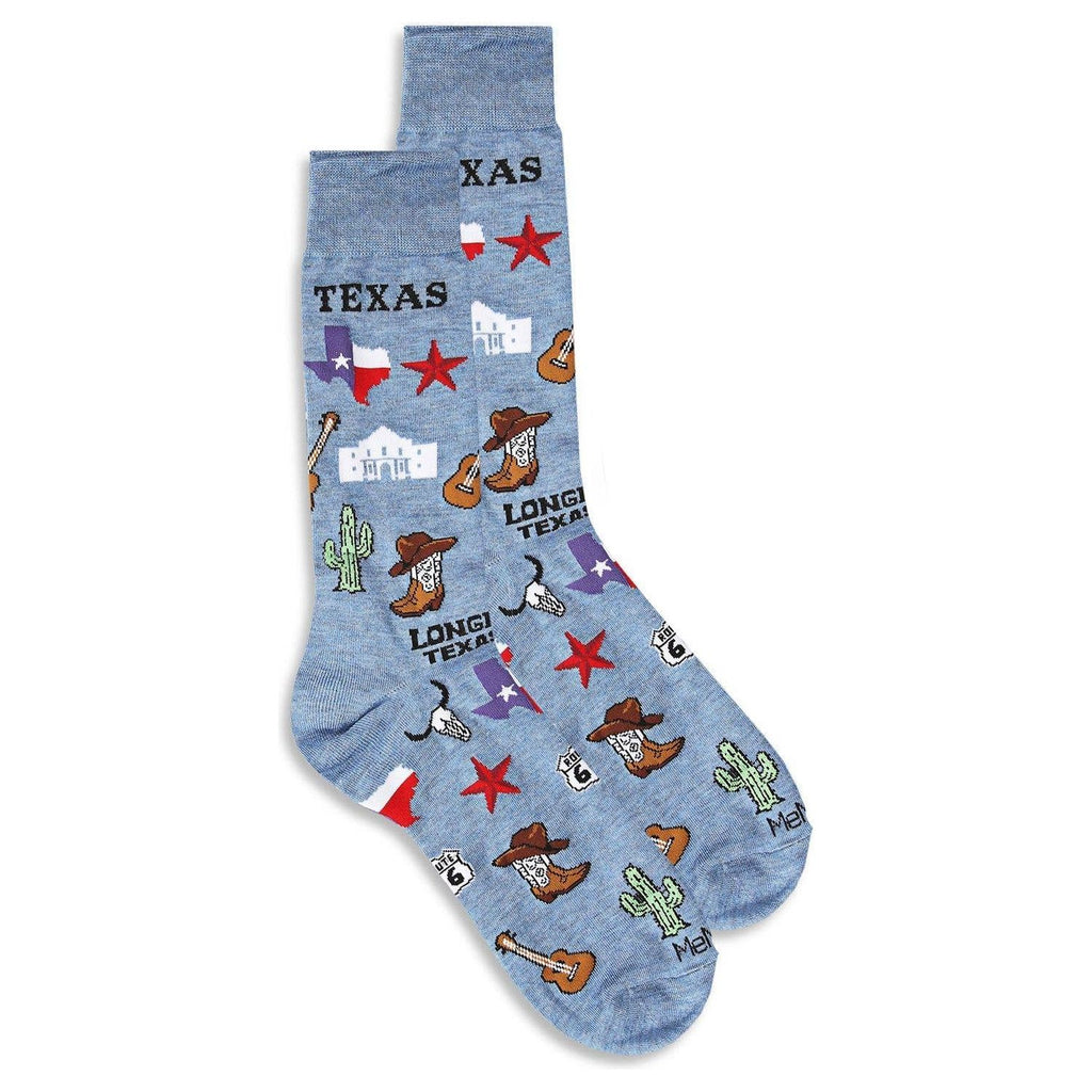 Men's Don't Mess With Texas Bamboo Blend Novelty Crew Sock: 10 13 / Denim Heather