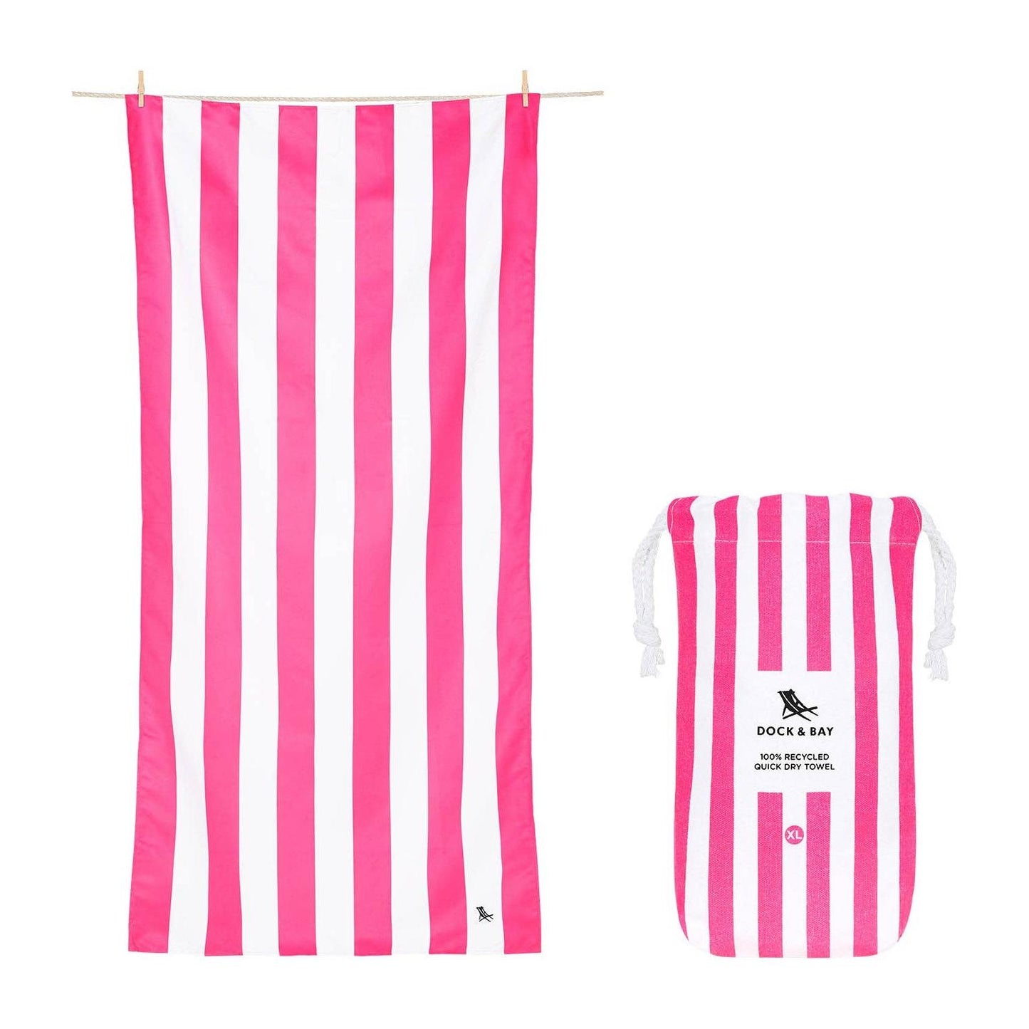 Quick Dry Towels - Cabana - Phi Phi Pink: Large (63x35")