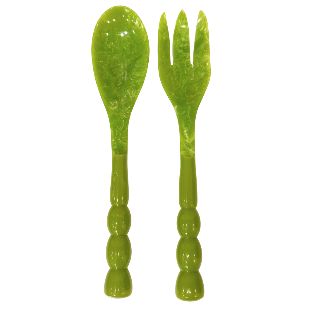 Laura Park Designs - Bermuda Salad Servers, SumnerEdit: Green