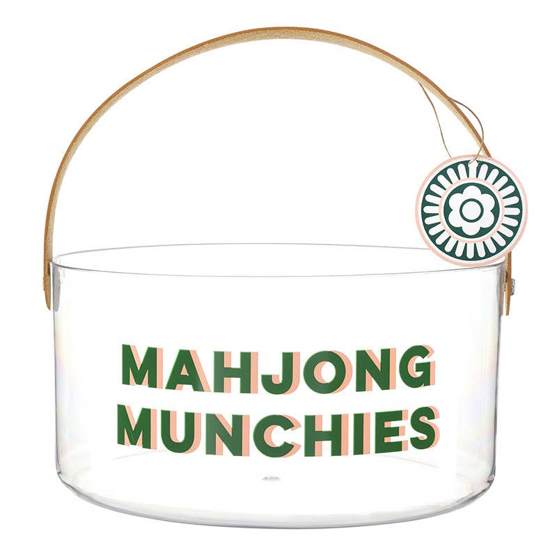Mahj Acrylic Party Bucket - Mahjong Munchies: 8.25" Dia x 4" H