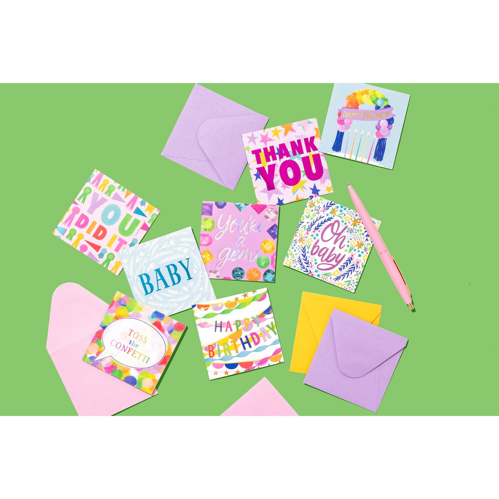 Gift Enclosure Card - "Happy Birthday" - Streamers