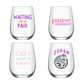 Fabuplates - Mahjong Stemless 4 ct VARIETY Gift Set Plastic Wine Glasses