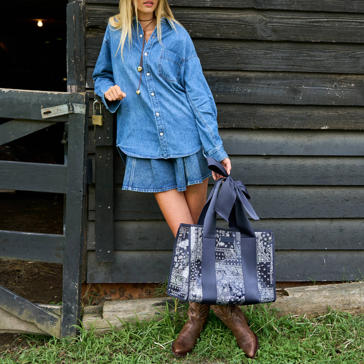 Navy Bandana Bow Jelly Tote Bag - Case-Mate