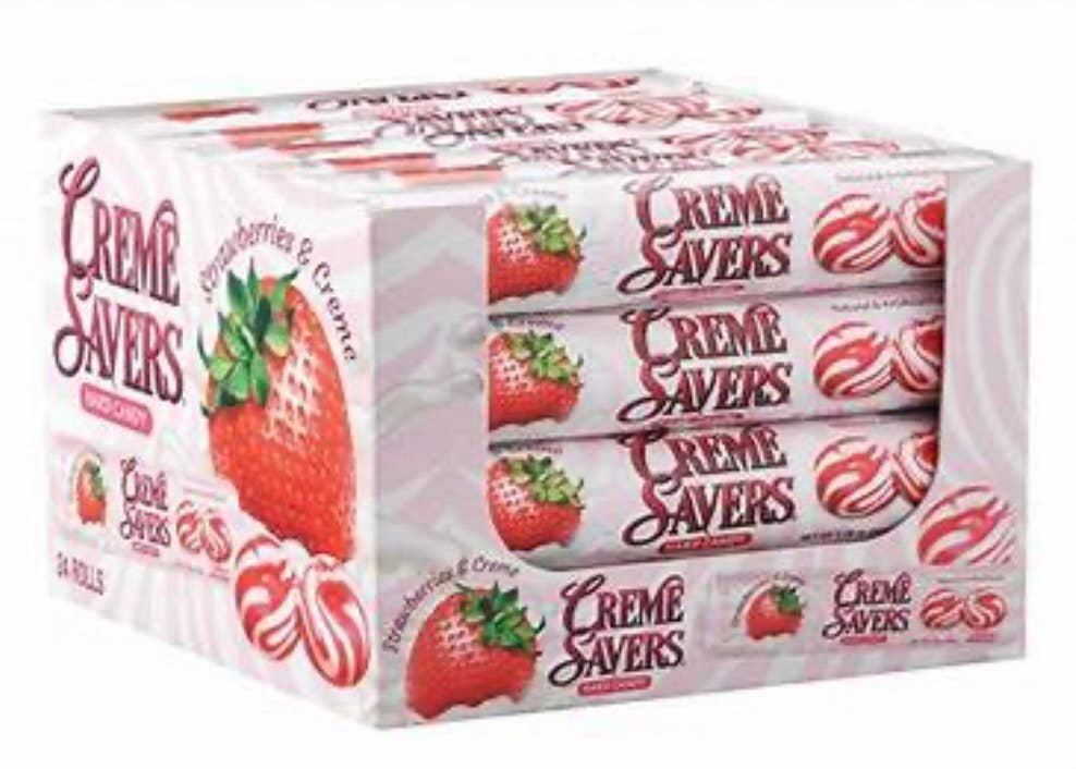 Nostalgic Strawberry 🍓 Cream Saver Retro Roll 24ct Dsp Box