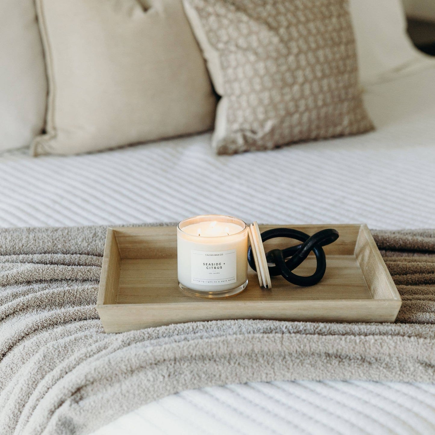 Calyan Wax Co. - Seaside + Citrus - 3 Wick Clear Glass Tumbler Soy Candle