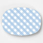 Lt. Blue Gingham Check Serving Platters
